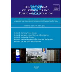 The USV Annals of Economics and Public Administration VOLUME 12, ISSUE 1(15), 2012