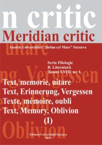Meridian citic, Seria Filologie, B. Literatura, Tomul XVIII, nr.1, 2011