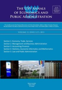The USV Annals of Economics and Public Administration VOLUME 13, ISSUE 1(17), 2013