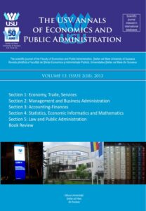 The USV Annals of Economics and Public Administration VOLUME 13, ISSUE 2(18), 2013