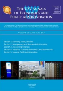 The USV Annals of Economics and Public Administration VOLUME 15, ISSUE 1(21), 2015